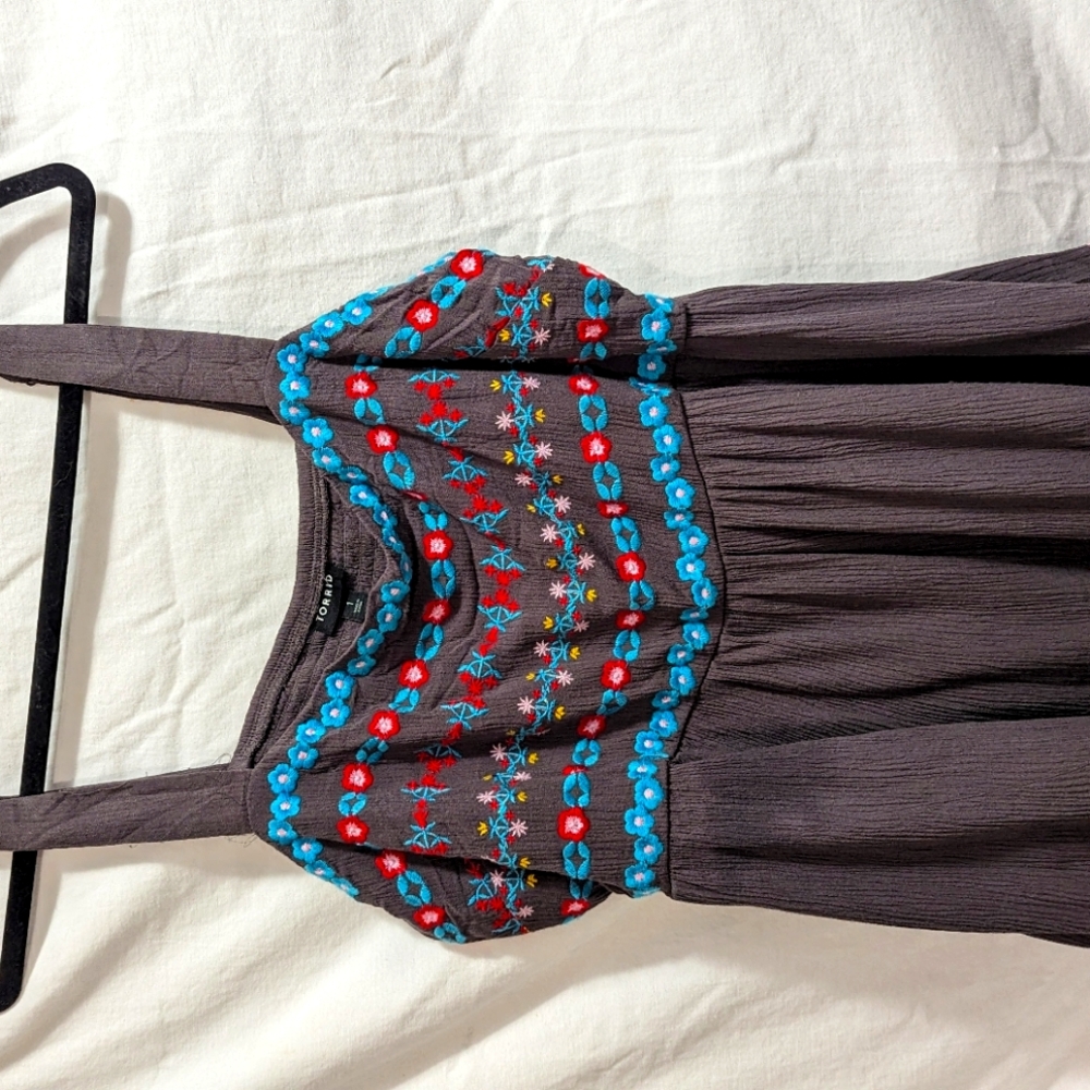 Embroidered Baby Doll Tank Top